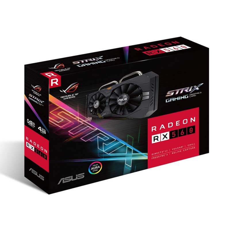 Asus RX 560 4GB GDDR5 ROG STRIX EVO GAMING OC 14 CU